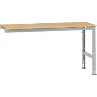 Manuflex aanbouwtafel UNIVERSAL Standaard, 1750 x 800 mm, multiplex natuur, aluminium zilver