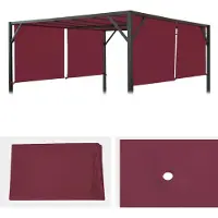 Mendler Vervangende afdekking voor pergoladak paviljoen Baia 3x4m ~ bordeaux-rood