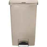 Rubbermaid Pedaalemmer Slim Jim, Kunststof, volume 30 liter, beige