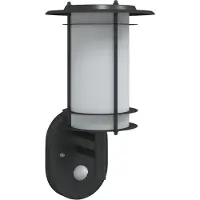 vidaXL Buitenwandlamp met sensor roestvrij staal zwart