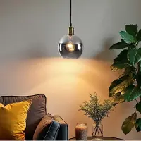 LumenXL 1-lichts hanglamp Verona smoke spiegeleffect- rond glas