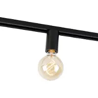 QAZQA E27 fitting met rail ophanging voor 1-fase rail zwart - Iconic Jeana