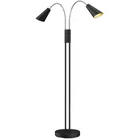 LUCANDE Vloerlamp Medira, zwart, Woon-/ Eetkamer, metaal, Modern, vloerlamp