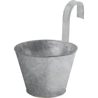 Esschert Design Zinken balkon bloempot met haak grijs Esschert Design Bloempot
