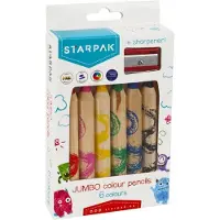 Starpak - Jumbo Kleurpotloden - 6 Kleuren - Inclusief Puntenslijper