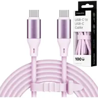 Krüger&Matz Basic - USB C Kabel - 100 W - 1 m - Roze Silikon