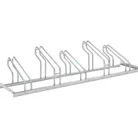 WSM Fietsenrek , 1-zijdig, voor banden tot B 55 mm, B 1750 x D 1850 x H 415 mm, staal thermisch verzinkt, 5 parkeerplekken, gemonteerd