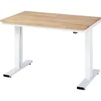RAU Werktafel serie adlatus 300, massief beuken blad, B 1250 x D 800 x H 720-1120 mm
