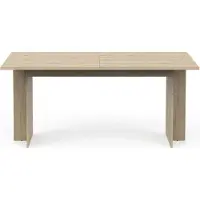 CALICOSY - Uitschuifbare tafel van 165,6 tot 200 cm in donker eiken decor - LEAD