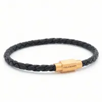 Steel & Barnett - Leren Armband Heren - Luke Landon - Zwart - Maat S