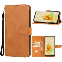 Mobigear Telefoonhoesje geschikt voor OPPO Reno 8T 4G Hoesje | Wallet Bookcase Portemonnee | Pasjeshouder voor 3 Pasjes | Telefoonhoesje voor Pinpas / OV Kaart / Rijbewijs - Bruin