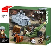 Sluban WW2 Attack Tank & Howitzer bouwspeelgoed kinderen vanaf 6 jaar – Leger army constructie speelgoed modelbouw – bouwdoos met 506 bouwstenen – M38-B1295