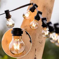 PrikkabelLED Prikkabel set met dimbare 4 watt LED filament lampen met grote kap