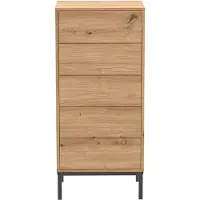 CALICOSY - Hoge ladekast met 5 lades en metalen poten H100 cm - LENNY