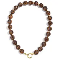 Yehwang Panther Glow Charm Ketting | RVS (Verkleurt niet) & Acryl | Goud en Bruin / Panther | Snelle Levering