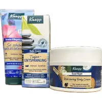 Kneipp Set - Badolie Pachouli Sandelhout 100 ml / Douchegel So Schön 200 ml / Bodycreme Good Night 200 ml - Heerlijk ontspannend & Relaxing