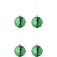 J-Line kerstbal Spiegel - glas - groen - large - doos van 4