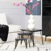 Starfurn salontafel jala black marble 50 cm set van 3