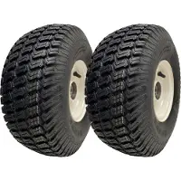 Parnells 15x6.00-6 grasmaaierwielen met banden, gemonteerd op velgen, met 25 mm lagers (set van 2)