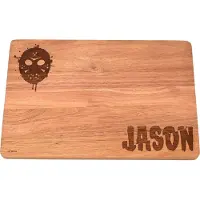 W M Widdop FRIDAY 13th - Jason & Mask - Wood Serving Board - Snijplank