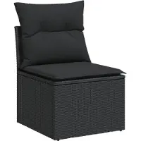 vidaXL 5-delige Loungeset met kussens poly rattan zwart