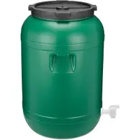 Garronda 120L met Kraan Kunststof Trommel Met Deksel - Vat - HDPE - Voedselvat - Tuin Hobbock – Groen - GD-DOL-Barrel-Green