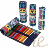BOTC Pennen Etui- Roletui voor potloden en pennen - Premium Canvas Pennen Etui - Voor 72 Potloden