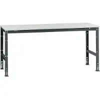 Manuflex werktafel UNIVERSAL Standaard, 2000 x 1000 mm, melamine lichtgrijs, antraciet
