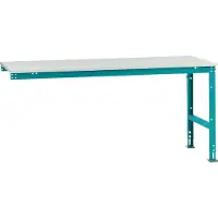 Manuflex aanbouwtafel UNIVERSAL Standaard, tafelblad melamine, 2000 x 1000, waterblauw