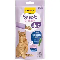 GimCat Kattensnack Cream Duo Tonijn & Gras 6 X 15 Gr
