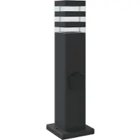vidaXL Vloerlamp voor buiten met stopcontact 50 cm aluminium zwart