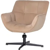Woood Wibo Draaifauteuil - Velvet - Mat Zand - 94x71x83