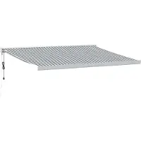 vidaXL Luifel uittrekbaar 4x3 m stof en aluminium antraciet en wit