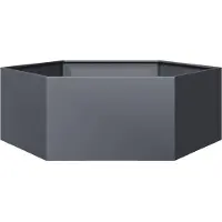 vidaXL Plantenbak zeshoek 138x120x45 cm staal antracietkleurig