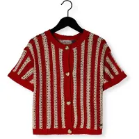 Vingino gebreid vest rood Meisjes Acryl Ronde hals Meerkleurig - maat 128