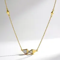 Cavill - Zilveren halsketting 925 Sterling zilver verguld - 21 Cambodjaanse Zirkon 0.259 ct - moderne fijne ketting 46,5 cm