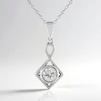 Cavill - Zilveren Halsketting - 925 Sterling Zilver Platina Geplateerd - 1.008 ct Cambodjaanse Zirkoon - Minimalistisch Design