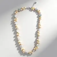 Cavill - Zilveren Halsketting 925 Sterling Zilver - Keshi Parels en Witte Zoetwaterparels - Verstelbare Elegante Parelketting Dames Luxe