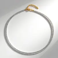 Cavill - Zilveren Halsketting 925 Sterling Zilver deels 18K goud verguld - Witte Topaas 29,7ct - Facetgeslepen Kralen - Modern