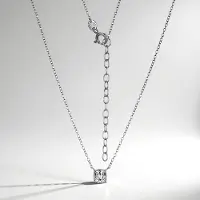 Cavill - Zilveren Halsketting - 925 Sterling Zilver - Witte Topaas 0 856 ct Antiek Kussenslijpsel - Verstelbaar 40-50 cm - Elegante Pavé Zetting