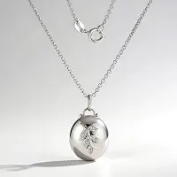 Cavill - Zilveren halsketting - 925 Sterling zilver - Nigeriaanse natuurlijke zirkon 0,032 ct - Bladhanger elegant design - 45,72 cm