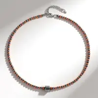 Cavill - Zilveren Halsketting 925 Sterling Zilver Gerhodineerd - Zilver & Roze Hematiet 94,6 ct - Elegant, Verstelbaar - Sieraad Dames