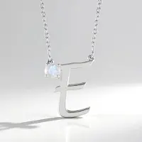 Cavill - Zilveren Halsketting - 925 Sterling Zilver Geplatineerd - Regenboog Maansteen 0,393 ct Rondgeslepen - Modern Verstelbaar Design