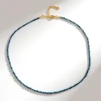 Cavill - Zilveren Halsketting - 925 Sterling Zilver Verguld - 15,793 ct Afrikaanse Blauwe Diamanten Fancy Kraal - Elegante Damesketting 45 50 cm