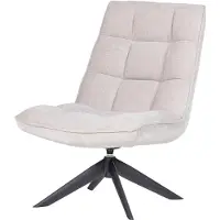 Woood Jouke Draaifauteuil - Chenille Structuur - Naturel - 97x70x85