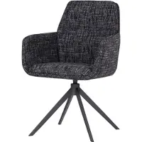 Woood Grant Eetkamerstoel Met Armleuning - Melange - Zwart - 88x61x63