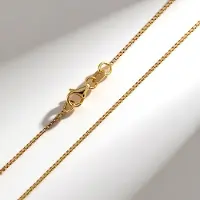 Cavill - Gouden Halsketting - 9K Geel Goud Massief - Venetiaanse Fijnschakel - 45 cm - Elegant - Karabijnsluiting - Sieraad