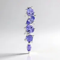Cavill - Zilveren Hanger met Tanzaniet 1,322 Ct - 925 Sterling Zilver Verguld - Elegante Marquise en Ovaal Slijpsel - Blauw Violet Sieraad