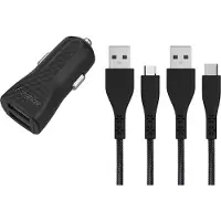 Energizer Levenslange garantie op autolader - 2.4A - 1USB - incl. USB-C en Micro-USB kabel, Auto-adapter