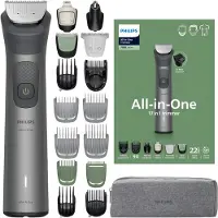 Philips Series 7000 Multigroom - Baardtrimmer - 17 in 1 - Neushaartrimmer - Precisietrimmer - Lichaamstrimmer - Wenkbrauwtrimmer - Face&Hair&Body - Scheersensor - Opbergzakje - Staal - MG7951/15